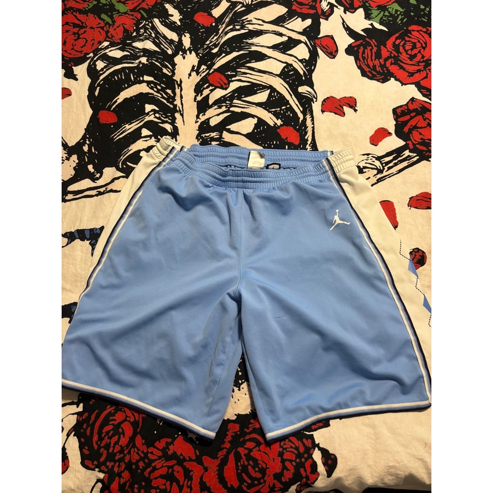 Jordan UNC Tar Heels Basketball Shorts University Blue Argyle Mens Small
